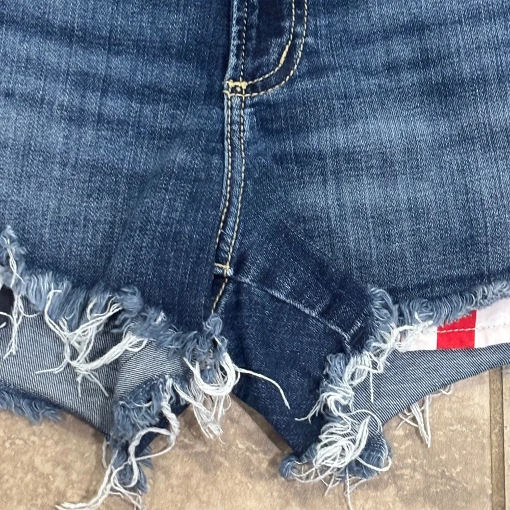 Silver Jeans Co Womens Distressed Patriotic American Flag Boyfriend Shorts W30